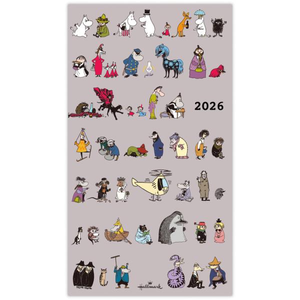 ムーミン 80周年記念デザイン 仲間たち【手帳｜スリムマンスリーダイアリー 2026】　2025年1...