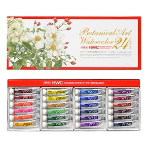 ホルベイン　水彩絵具セット　透明水彩絵具 5ml W455 ボタニカル アート 24色セット