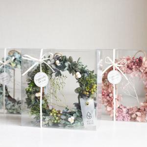 ドライフラワー 置型リース 手作り インテリア 自然素材 ブルーアイス