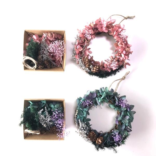 リース キット あじさい かすみ草  プリザーブドフラワーキット pz015