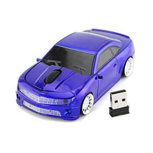 車型ワイヤレスマウス 無線マウス 1600DPI 光学式 ブルーLEDライト