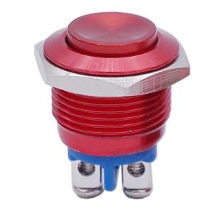 mxuteuk 16ミリメートル防水レッドメタルシェルモーメンタリレイズトッププッシュボタンスイッチ3A / 12250ボルトSPST 1NOスター