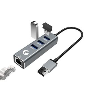 USB ハブ 有線LANアダプター USB to RJ45 USB 3.0 4ポートアルミニウム