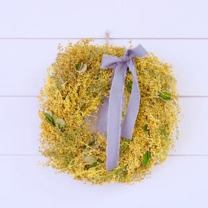 ミモザ風リース プレゼント ギフト ドライフラワ...の商品画像
