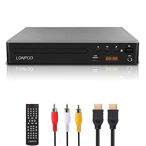 LONPOO DVDプレーヤー リージョンフリー HDMI/AV出力1080P CPRM再生可能 U...