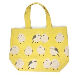 ミニトート  シマエナガ イエロー  クリックポスト対応  野鳥