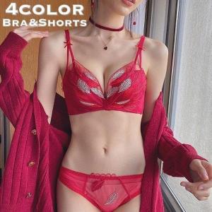 ブラジャー ショーツ 上下 2点セット レディース 女性 下着 3/4カップ 3段ホック レース リーフお洒落 おしゃれ かわいい 大人可｜kotton-st