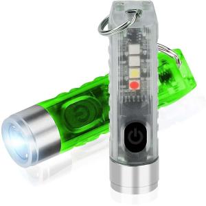 【セール中】白赤UV青4つ色 懐中電灯 ハンディライト USB充電式 防水 フラッシュライト 明るい UVライト強力超小型 キーホルダー懐中電灯 荒野 露宿にも使える