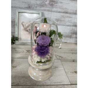 プリザーブドフラワー 仏花 供花 ガラスドーム...の詳細画像1