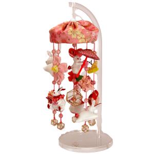 つるし雛 つるし飾り 桜うさぎ(大) 120cm木製飾り台付 596 : 福和工芸