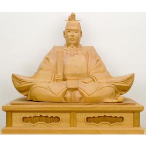 天神様】井波彫刻『菅原道真公』 一尺一寸・欅（けやき） 石井 米児