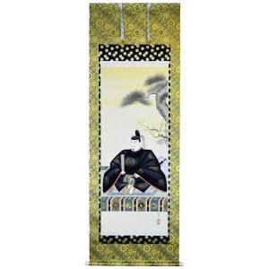 特価品】山水掛軸 尺八立 『水墨山水』平野 翠雪（ひらの すいせつ