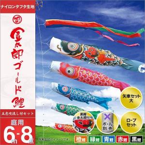 こいのぼり 庭園用 キング印 鯉幟 ナイロン鯉 赤鯉6m 単品 代引き&熨斗