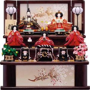 伝統的な三段雛人形セット 雛人形三段五人飾りセット【A3569】 細部にまでこだわった豪華な