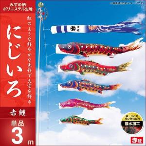 こいのぼり 庭園用 キング印 鯉幟 2019年新作 にじいろ 3m 3匹6点