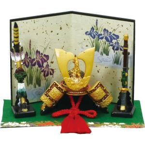 五月人形 兜中赤弓太刀付きフェルト五月人形 兜飾り