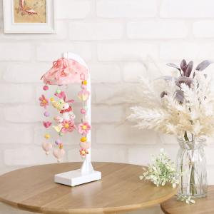 つるし飾り キラキラうさぎ ピンクスタンド(木製) 41cm 初節句 お祝い