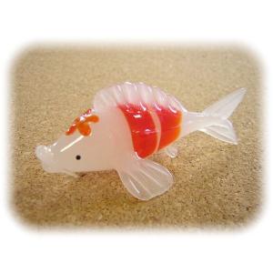 ガラス細工 水族館 川 錦鯉 インテリア雑貨 ミニチュア 置物【コイ・小