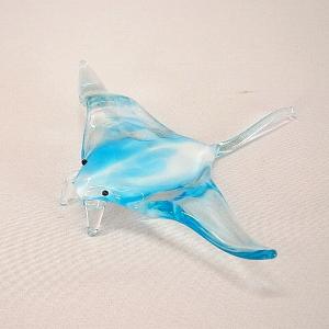 ガラス細工 水族館 魚 インテリア雑貨 ミニチュア 置物【マンタ