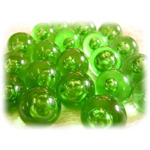 ビー玉小袋入り【泡入り・グリーン】17m/m : ガラス工房ぎやまん