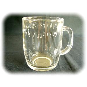 記念品オリジナルグラスガラス彫刻【マグカップ】音符の行進♪｜koubougiyaman2