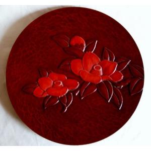 美品・鎌倉彫　博古堂　花瓦・蓮の花　洗朱　8寸・角皿 鎌倉彫博古堂 小鏡「蓮」 - 神奈川県鎌倉市｜ふるさとチョイス