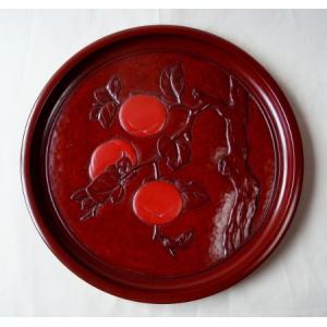 鎌倉彫 新古鏡盆 一尺 牡丹 花朱蒔 : 鎌倉彫廣堂 - 通販 - Yahoo