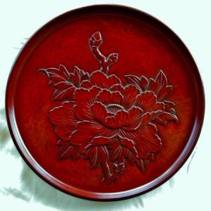 鎌倉彫 丸盆 一尺 立ち牡丹 : 鎌倉彫廣堂 - 通販 - Yahoo!ショッピング