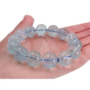高品質 1点もの 】 アクアマリン ブレスレット 大玉 13mm 14mm 玉