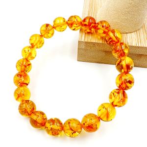 GOLD STONE 激レア特大14mm レッドアンバーブレスレット 琥珀 こはく