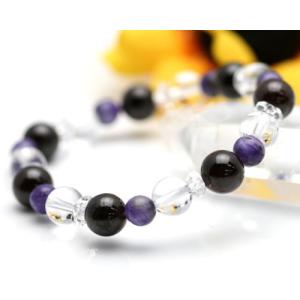 ブレスレット チャロアイト 水晶 ラベンダーアメジスト パワーストーン