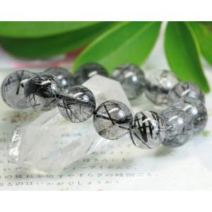 ブラックルチルクォーツ ブレスレット ブラックルチル 15~16mm 天然石
