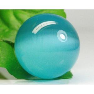 丸玉 キャッツアイ グレー 人工石 猫目石 パワーストーン 開運グッズ