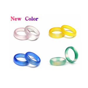 天然石 アゲート 瑠璃 メノウ シンプル 甲丸 リング 指輪 メンズ