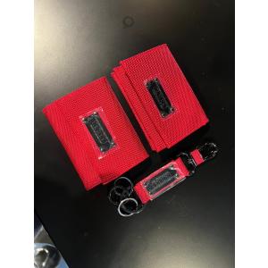 KNICKS ニックス 赤色バリスティック3点セット(財布、名刺ケース、キーホルダー)