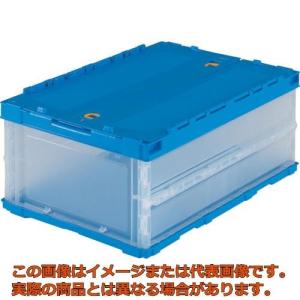 【代引不可・配送日時指定不可】ＴＲＵＳＣＯ　オリコン　薄型折りたたみコンテナ　３０Ｌロックフタ付　透明