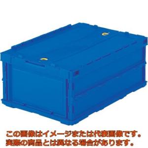 TRUSCO 薄型折りたたみコンテナ 30Lロックフタ付 ダークブルー TRC30B DB