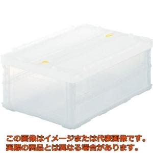 TRUSCO 薄型折りたたみコンテナスケルコン 30Lロックフタ付 透明