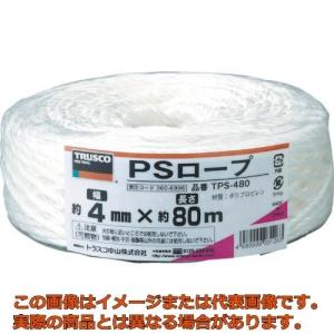 ＴＲＵＳＣＯ　ＰＳロープ　幅４ｍｍＸ長さ８０ｍ　白
