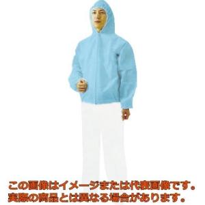 ＴＲＵＳＣＯ　不織布使い捨て保護服フード付ジャンバー　ＬＬサイズ　ブルー｜kougubako