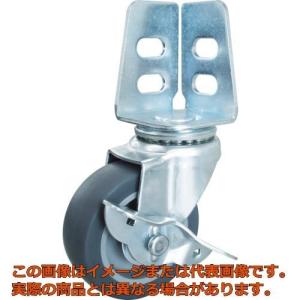 ＴＲＵＳＣＯ　アングル式エラストマーキャスター　自在Ｓ付き　Φ７５