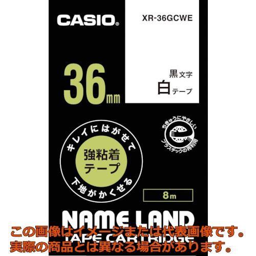 カシオ　ネームランド専用カートリッジ　３６ｍｍ　白テープ／黒文字