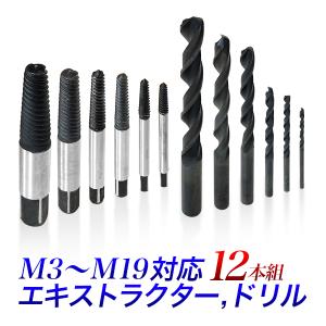 エキストラクタードリル 12本セット 逆タップ ドリル付き