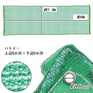 足場ネット1.8m×6m ハトメ付き 2枚セッ...の詳細画像1