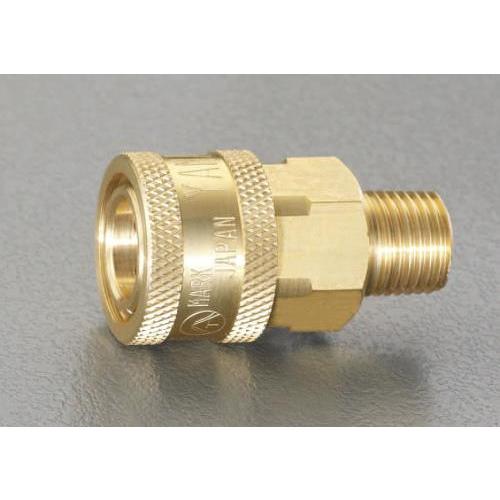 エスコ EA140BD-2 R 1/4” 雄ねじカップリング(中圧用/真鍮)