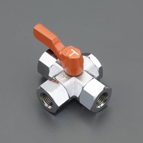 エスコ アソー（ASOH） EA425BZ-3 Rc 3/8”       三方四面ミニボールバルブ