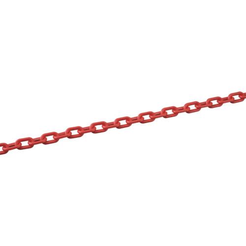 リョクジュウジ 緑十字 プラスチックチェーン 赤 PT-630R 長さ30m 線径6mmΦ ポリエチ...
