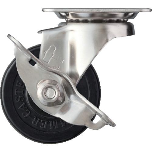 ハンマー Sシリーズオールステンレス 旋回式ゴム車輪 65mm ストッパー付 315S-R65
