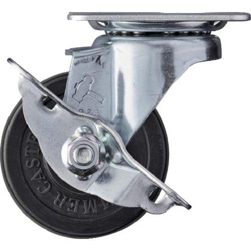 ハンマー 旋回式ゴム車輪 65mm ストッパー付 413S-R65