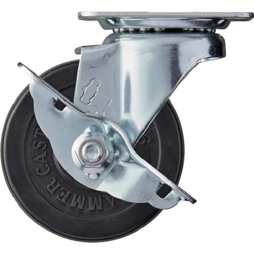 ハンマー 旋回式ゴム車輪 75mm ストッパー付 413S-R75